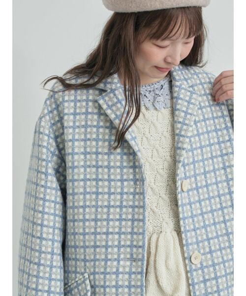 セール】【尾州ウール】フラワー柄ジャカードコート（その他アウター