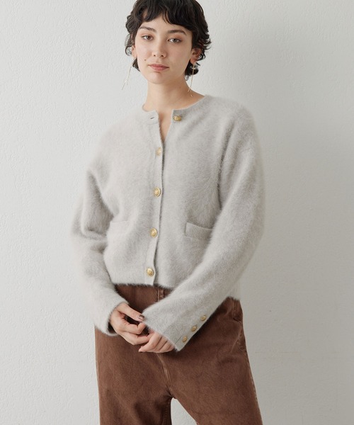 Whim Gazette（ウィムガゼット）の「カシミヤ混ファーニットジャケット