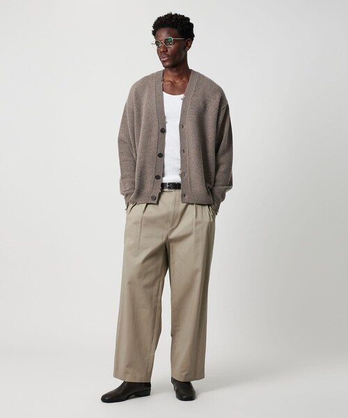 OWNESS＞ウール カシミヤ クラッシュ Vネック カーディガン