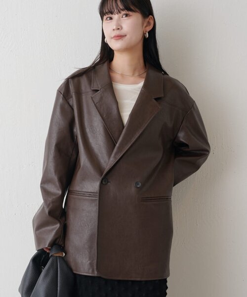 Lui's（ルイス）の「フェイクレザーテーラードジャケット（テーラード