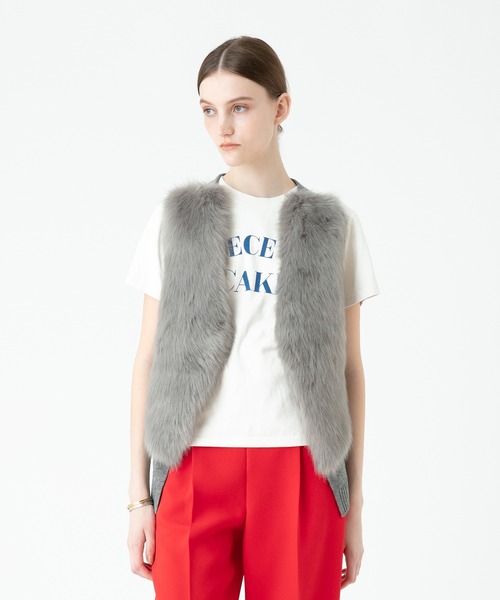 allureville（アルアバイル）の「エコファードッキングショートジレ