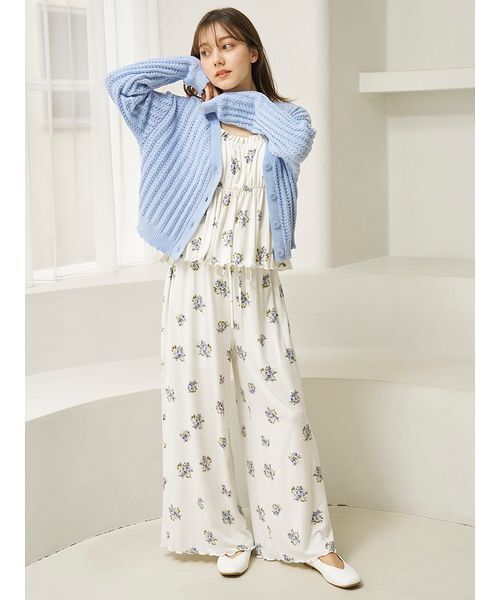 gelato pique（ジェラートピケ）の「花柄カップインフリルタンクトップ