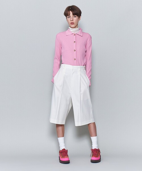 6（ロク）の「＜6(ROKU)＞リブシャツカーディガン 2024FW