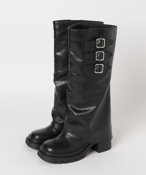 セール】ベルト付きカバーロングブーツ 581674（ブーツ）｜Heather