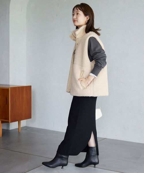 SLOBE IENA（スローブイエナ）の「ECOPELボアショートベスト（ベスト