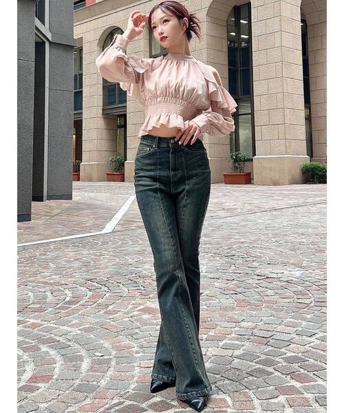 セール】スタイルメイクフレアデニムパンツ（デニムパンツ）｜RESEXXY