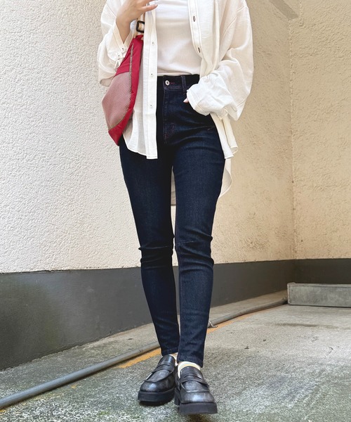 セール】【S/M/Lサイズ展開！美脚シルエット！】MIXロック デニム