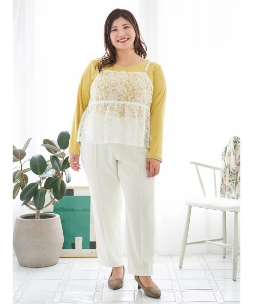 大きいサイズ】【Sasaki Mikiコラボ】[前後2WAY]レースリボンビスチェ