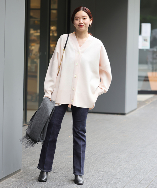 IENA（イエナ）の「スーパーファインスムースポンチョカーディガン