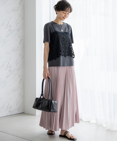 好評につき新色追加/汗じみ防止】エンブロイダリージャージー レース