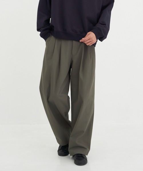 MARKAWARE】TRIPLE PLEATED WIDE TROUSERS(オーガニックコットン