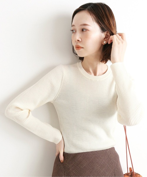IENA（イエナ）の「3x3リブ クルーネックプルオーバー◇（ニット