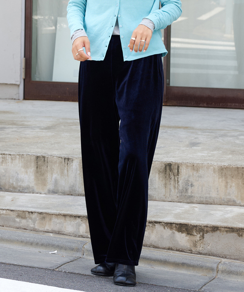 超激レア✨ポロバイラルフローレン ベロアパンツ スラックス ブルー系