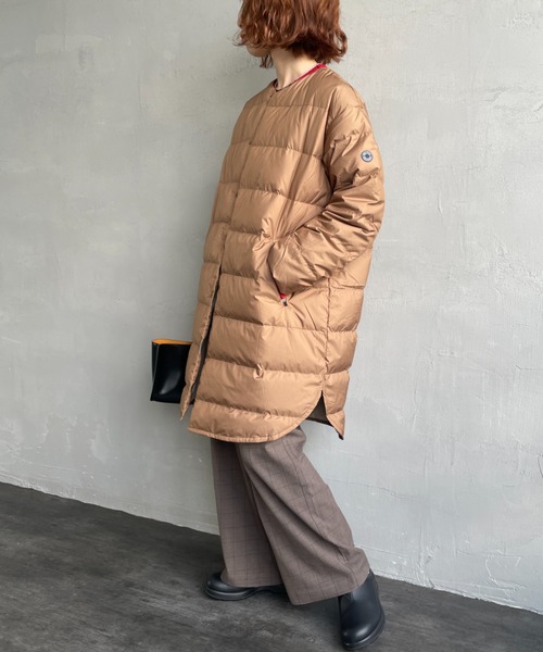 ORCIVAL/オーシバル] ラウンドネック ロング ダウンコート（ダウン