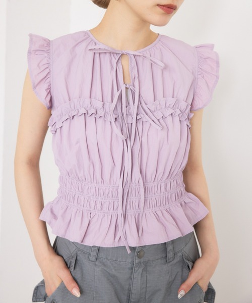 トップス akiki 2way ribbon top akiki 【pre order】2way ribbon top