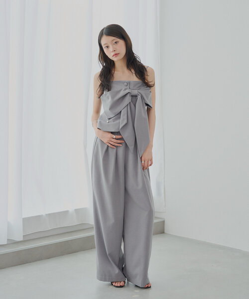 SALON by Chico】2wayリボンデザインベアコンビネゾン（つなぎ