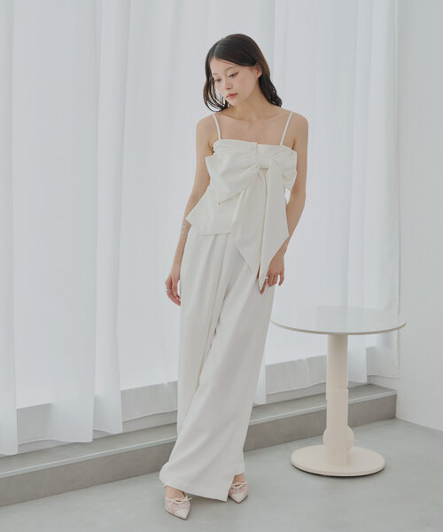 SALON by Chico】2wayリボンデザインベアコンビネゾン（つなぎ