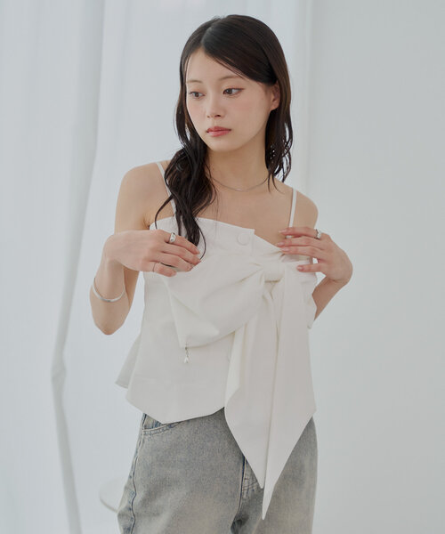 SALON by Chico】2wayリボンデザインベアコンビネゾン（つなぎ