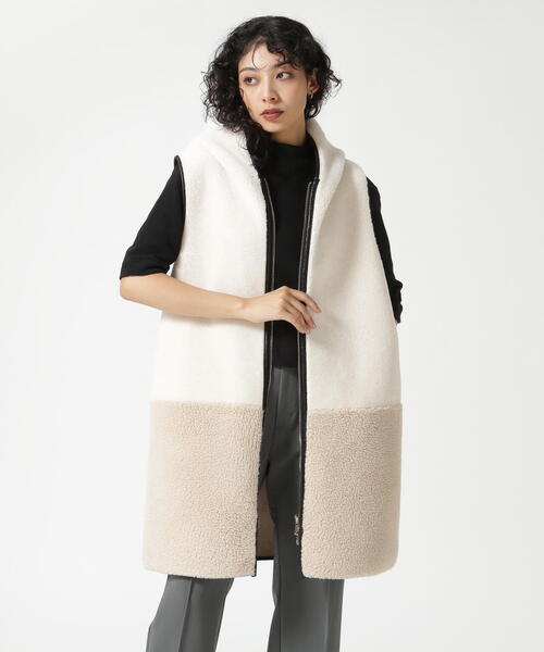 Risley（リズレー）の「Risley/リズレー/バイカラーボアベスト（ベスト