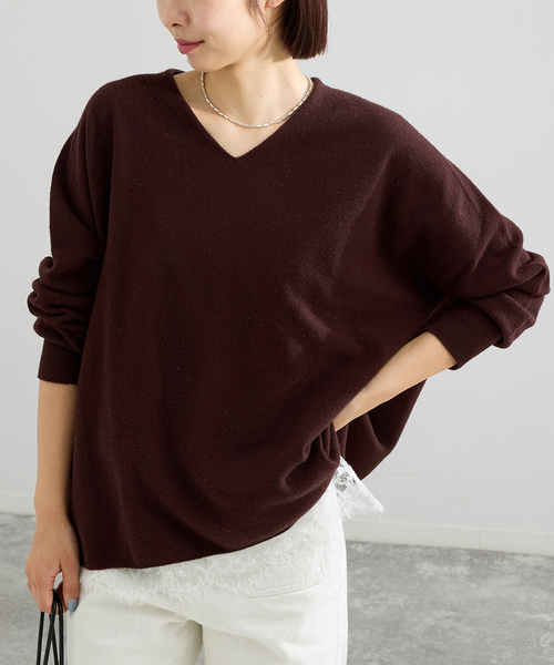追加3》Fineニュージーウール ニュアンス Vプルオーバー（ニット