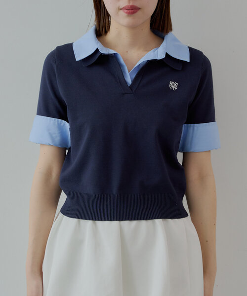ZOZO限定】刺繍入り襟付きポロニット（ニット/セーター）｜Chico（チコ