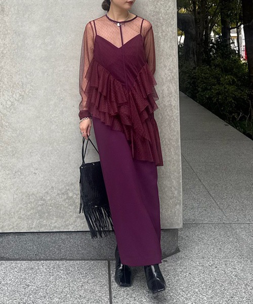 TULLE FRILL TOP SET DRESS（ドレス）｜Ameri（アメリ）のファッション