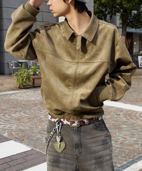 FAKE SUEDE CROPPED JACKET／フェイクスウェードクロップドジャケット