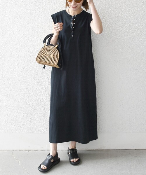 SHIPS any:〈洗濯機可能〉USAコットン ヘンリーネック Aライン