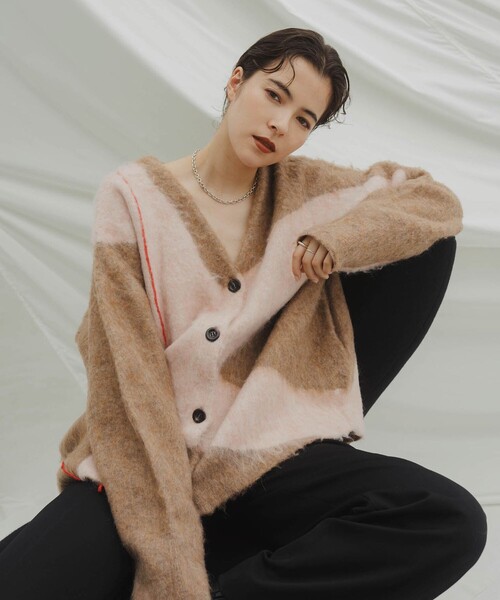 Knuth Marf accent オーバーサイズ モヘアカーディガン Knuth Marf