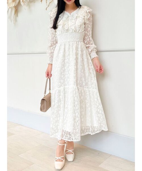 dazzlin（ダズリン）の「バックリボンレースフリルワンピース