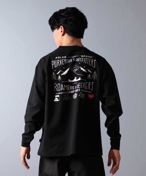 ボーラホリック オーバルロゴ Vネック長袖シャツ (黒) L 完売 ボーラ