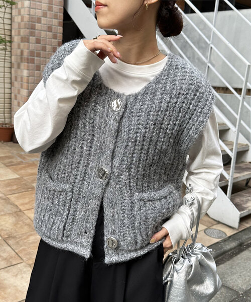 新色追加!/WEB限定】ポケット付ビッグボタンベスト（ベスト）｜DISCOAT