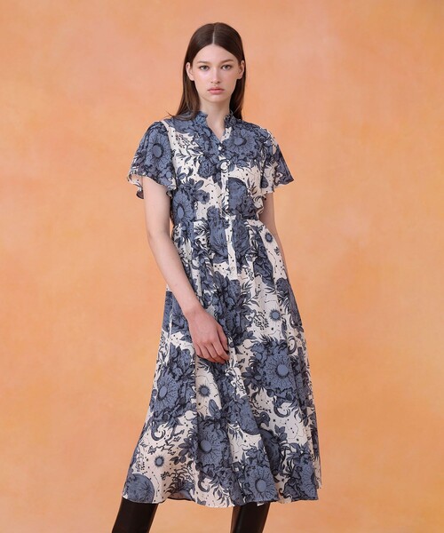 セール】コンスティレーションプリントギャザーワンピース（ワンピース