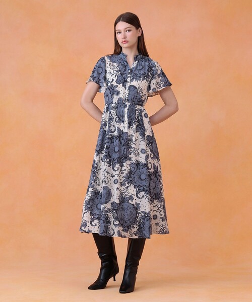 セール】コンスティレーションプリントギャザーワンピース（ワンピース