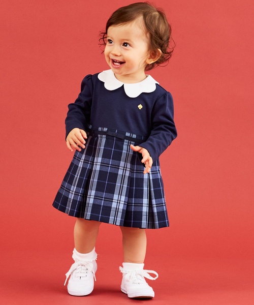 セール】オーガストチェックドッキングワンピース（その他ベビーウェア