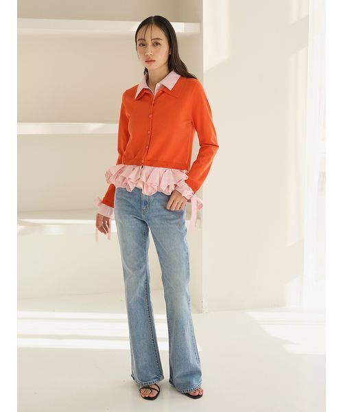 シャツドッキングヘムボリュームニットプルオーバー（ニット/セーター