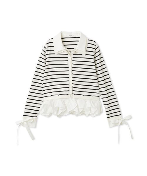 シャツドッキングヘムボリュームニットプルオーバー（ニット/セーター