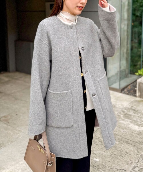 セール】バイカラーリバーコート（ノーカラーコート）｜NOLLEY'S