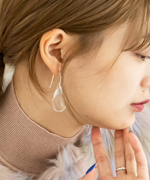 セール】【Sisi Joia/シシジョイア】 クリアガラスドロップピアス