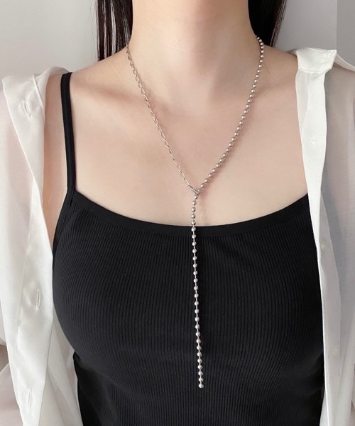 ECRu.】ロングボールチェーンネックレス（ネックレス）｜tone（トーン