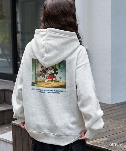 Disney】別注 ミッキーマウス オールドグラフィックバックプリント