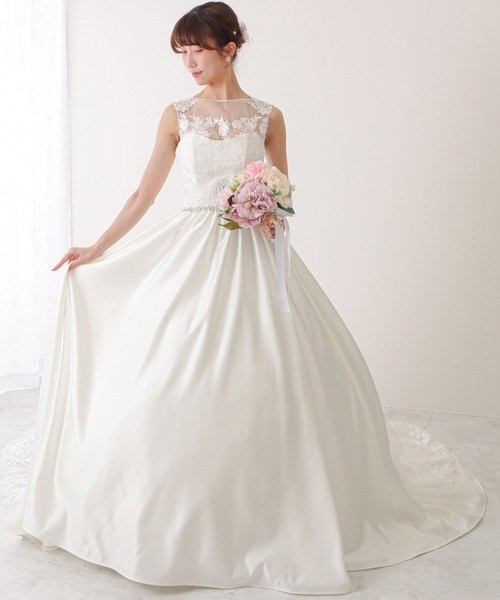 チュールトップス・パニエ付き 2WAY ハートネック プリンセスライン