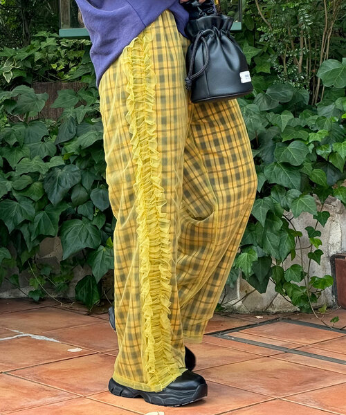 CIAOPANIC（チャオパニック）の「チュールレイヤードチェックパンツ