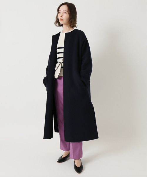 セール】SUPER160 Wフェイスノーカラーコート◇（ノーカラーコート