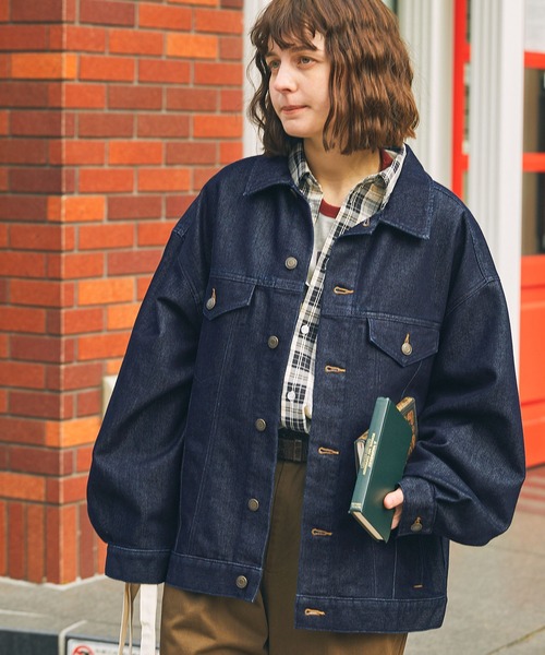 ビッグシルエットシンチバックデザインデニムジャケット MONO-MART