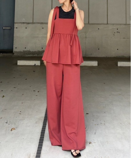 SWEAT PEPLUM SET ROMPERS（サロペット/オーバーオール）｜Ameri