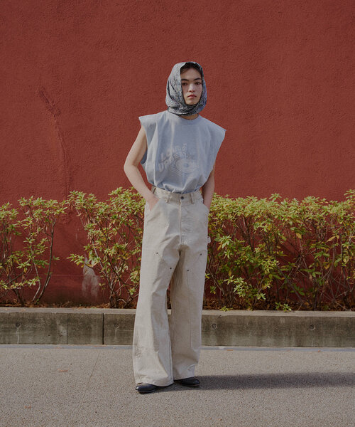 最高級】VETEMENTS ワイドペインターパンツMワークベージュWニー