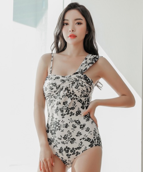 セール】花柄デザインワンピース水着（水着）｜Lace Ladies（レース