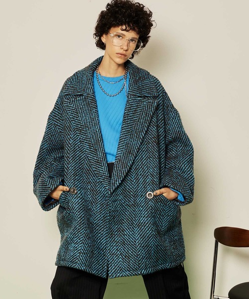 ビッグヘリンボーンミドルコート【MAISON SPECIAL/メゾンスペシャル