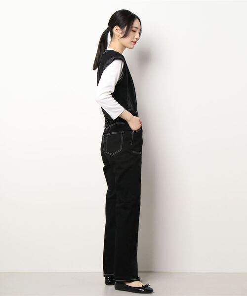 Ameri（アメリ）の「V NECK DENIM JUMPSUIT（つなぎ/オールインワン